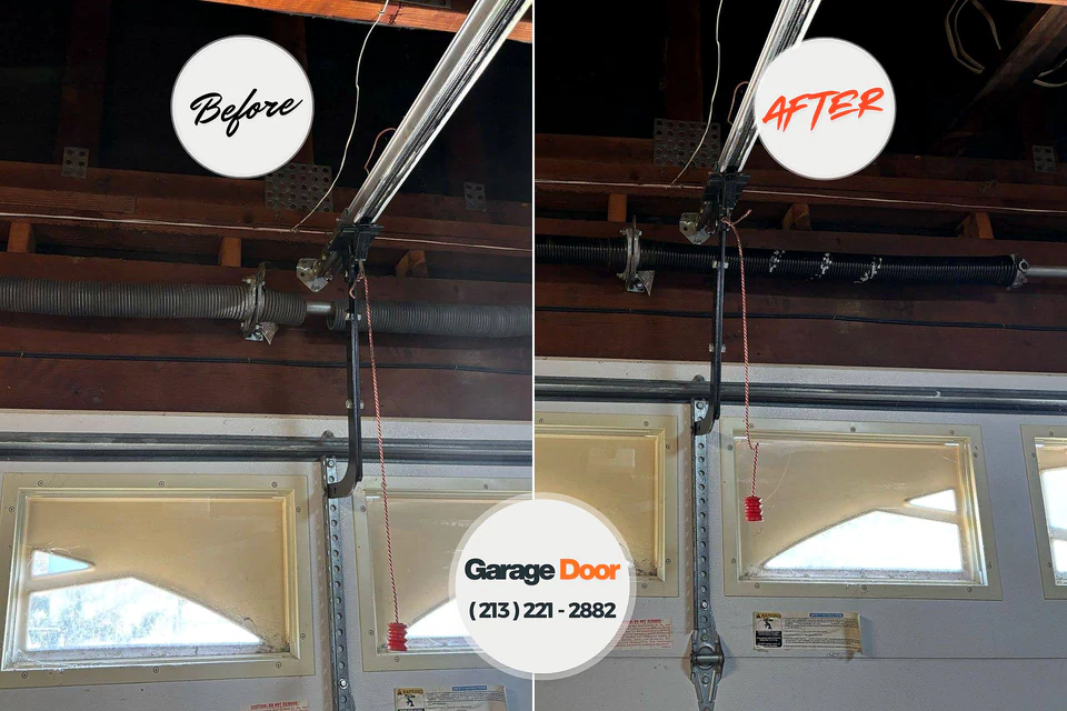 Before and after: garage door repair The Homesteads, TX